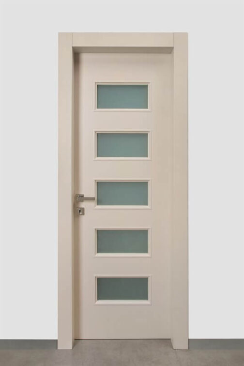 דלת פולימר שמנת דגם - חלון יפני